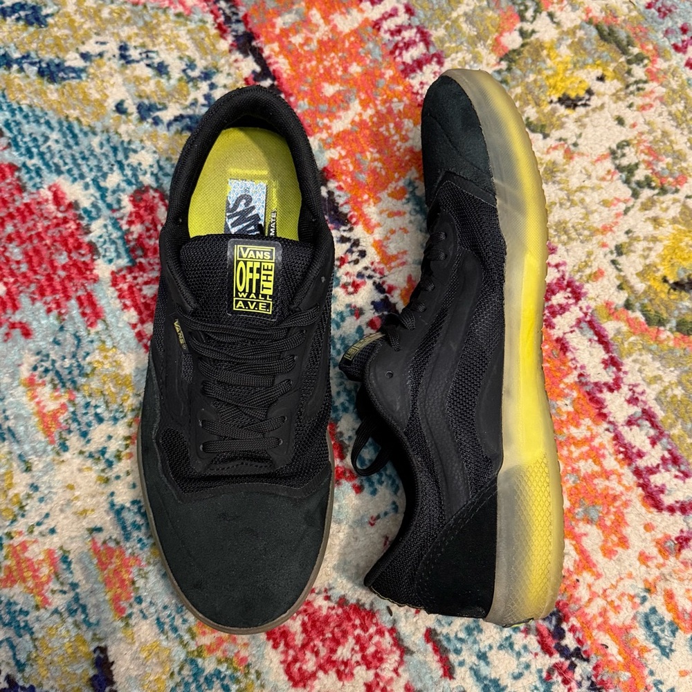 Vans Ave Pro Black and Sulphur Skate Sneaker